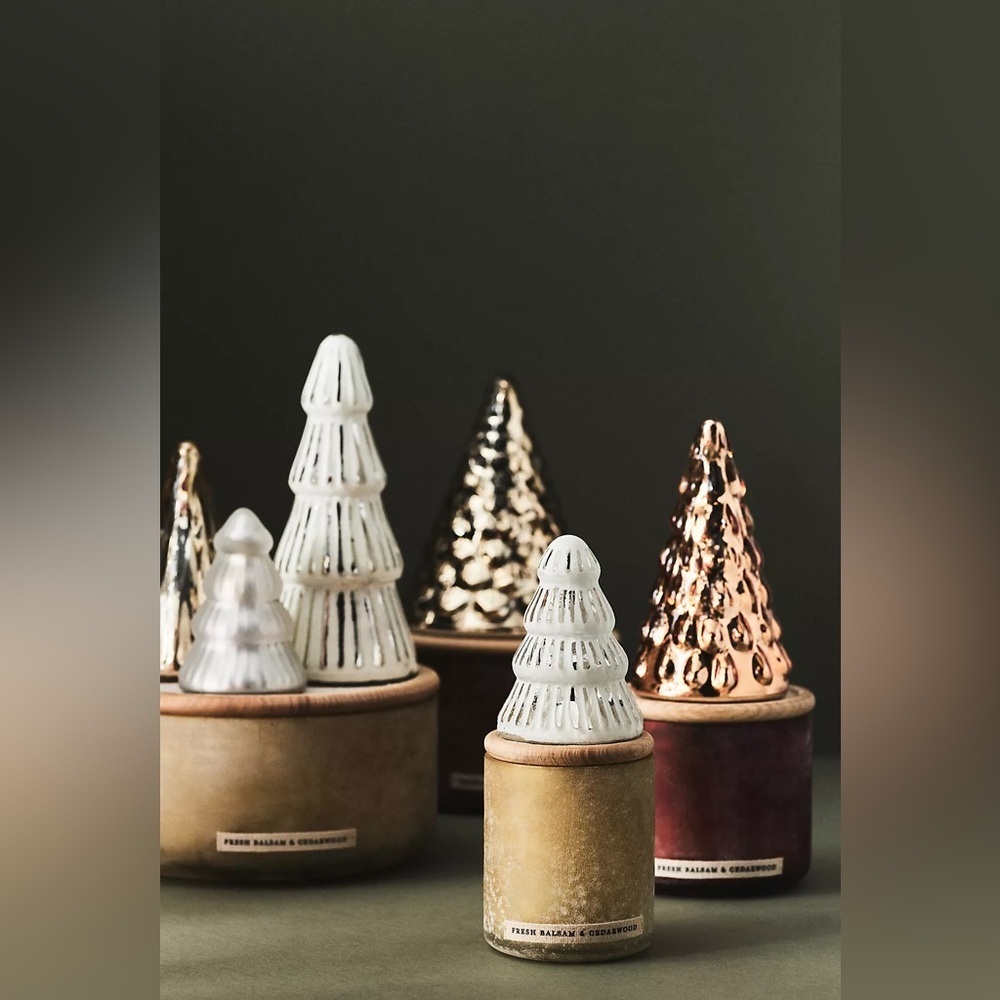 Sale Anthropologie Glass Forest Candle Large NIB